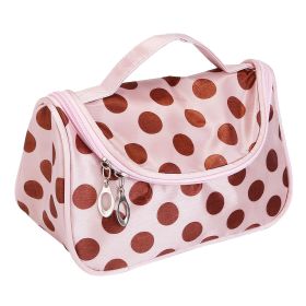 Travel Makeup Bag Portable Cosmetic Organizer with Cosmetic Mirror Waterproof Toiletry Wash Bag for Women (Option: Coffee)