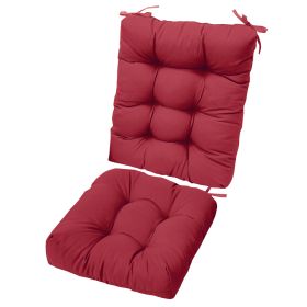Rocking Chair Cushion 2 Pieces Back Seat Sets with Non-Slip Ties Polyester Fiber Filling 
Comfortable for Indoor Home Office Car (Option: WineRed)