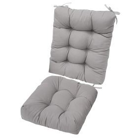 Rocking Chair Cushion 2 Pieces Back Seat Sets with Non-Slip Ties Polyester Fiber Filling 
Comfortable for Indoor Home Office Car (Option: Grey)